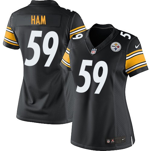 Women's Elite Jack Ham Nike Jersey Black Home - #59 NFL Pittsburgh Steelers